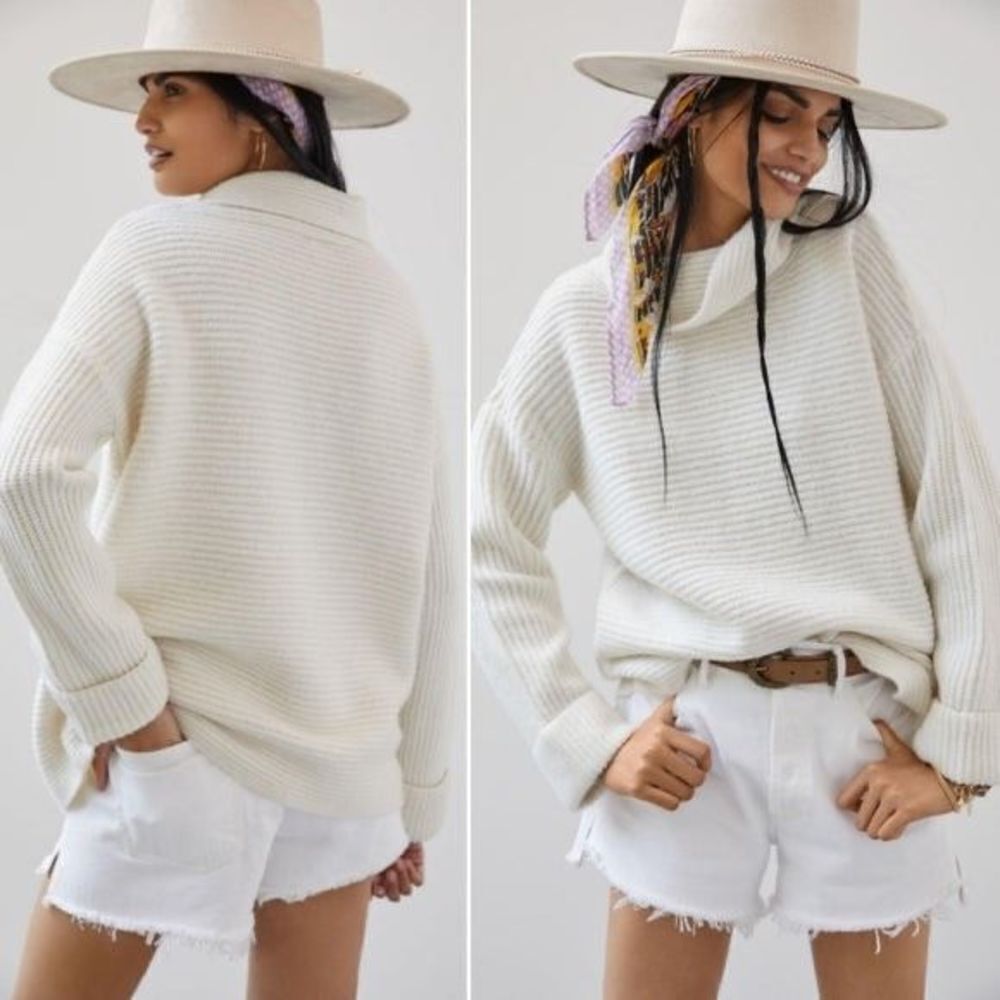 ✨ANTHROPOLOGIE Pilcro Cowl Neck Sweater Ivory Off White Pullover✨